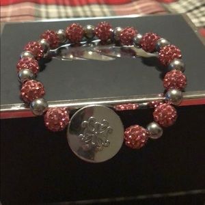 Pink and Silver Rustic Cuff